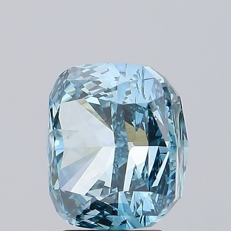 Loose Diamond - CUSHION MODIFIED 5.0ct Fancy Vivid Greenish Blue SI2: Loose Diamond - CUSHION MODIFIED 5.0ct Fancy Vivid Greenish Blue SI2 Source: This is a real non-mined Diamond that has been grown in a lab Shape: CUSHION MODIFIED Carats: 5.0 Color: Fancy Vivid Greeni