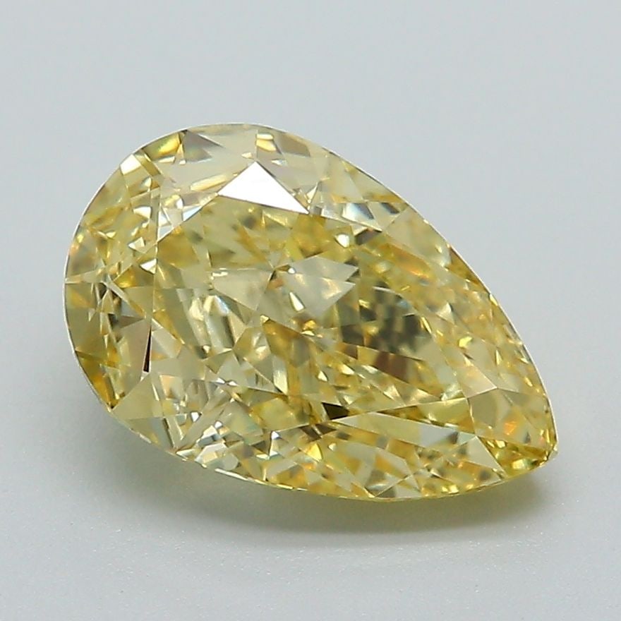 Loose Diamond - PEAR 2.56ct Fancy Vivid Yellow VVS2: Loose Diamond - PEAR 2.56ct Fancy Vivid Yellow VVS2 Source: This is a real non-mined Diamond that has been grown in a lab Shape: PEAR Carats: 2.56 Color: Fancy Vivid Yellow Certification: IGI Video: