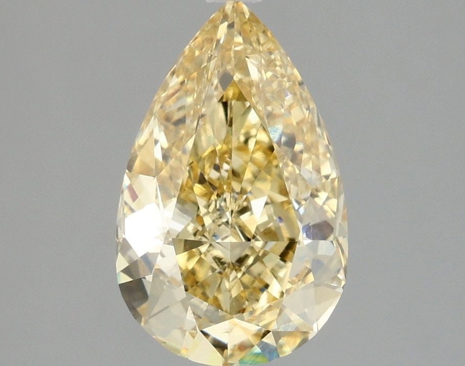 Loose Diamond - PEAR 2.07ct Fancy Intense Yellow VS1: Loose Diamond - PEAR 2.07ct Fancy Intense Yellow VS1 Source: This is a real non-mined Diamond that has been grown in a lab Shape: PEAR Carats: 2.07 Color: Fancy Intense Yellow Certification: IGI Video