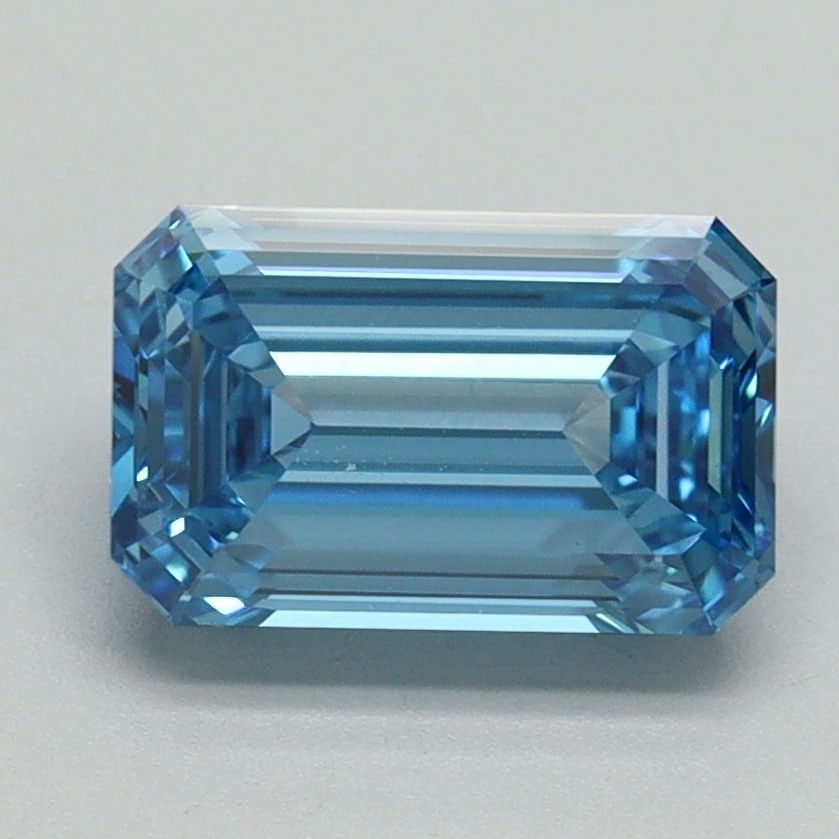 Loose Diamond - EMERALD 2.02ct Fancy Vivid Blue VS1: Loose Diamond - EMERALD 2.02ct Fancy Vivid Blue VS1 Source: This is a real non-mined Diamond that has been grown in a lab Shape: EMERALD Carats: 2.02 Color: Fancy Vivid Blue Certification: IGI Video: