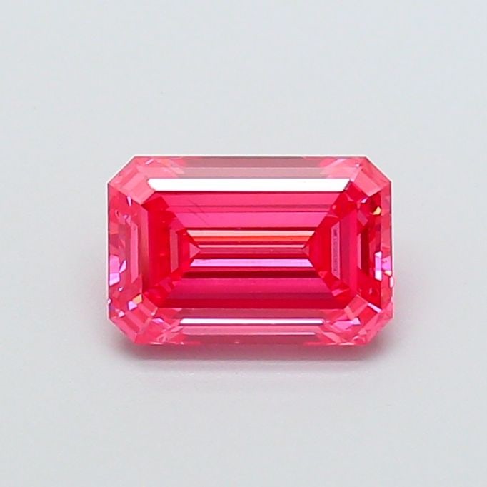 Loose Diamond - EMERALD 2.01ct Fancy Vivid Pink VS2: Loose Diamond - EMERALD 2.01ct Fancy Vivid Pink VS2 Source: This is a real non-mined Diamond that has been grown in a lab Shape: EMERALD Carats: 2.01 Color: Fancy Vivid Pink Certification: IGI Video: