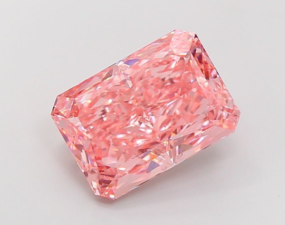 Loose Diamond - RADIANT 8.53ct Fancy Vivid Pink VS1: Loose Diamond - RADIANT 8.53ct Fancy Vivid Pink VS1 Source: This is a real non-mined Diamond that has been grown in a lab Shape: RADIANT Carats: 8.53 Color: Fancy Vivid Pink Certification: IGI Video: