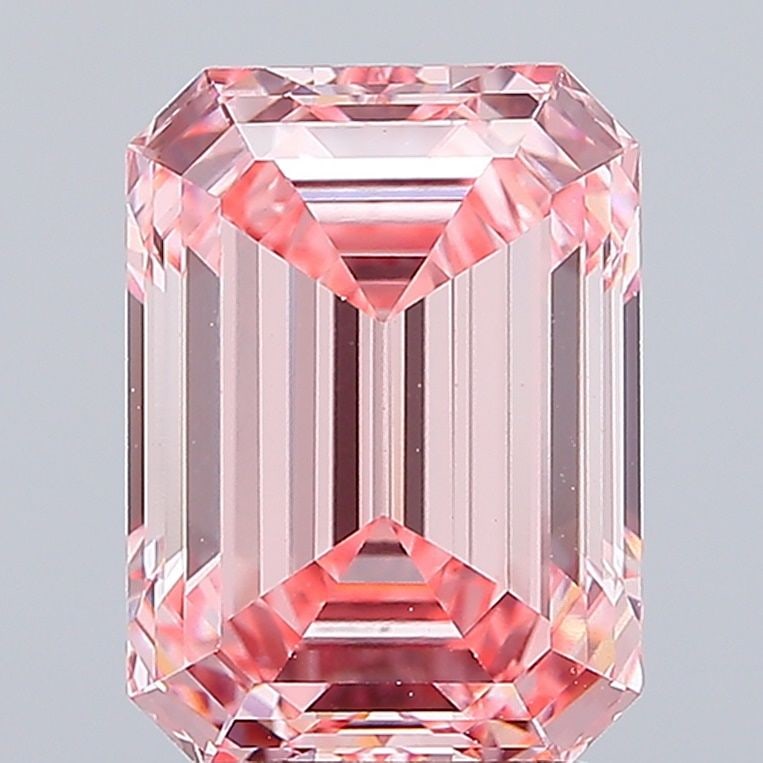 Loose Diamond - EMERALD 4.08ct Fancy Vivid Pink VS1: Loose Diamond - EMERALD 4.08ct Fancy Vivid Pink VS1 Source: This is a real non-mined Diamond that has been grown in a lab Shape: EMERALD Carats: 4.08 Color: Fancy Vivid Pink Certification: IGI Video:
