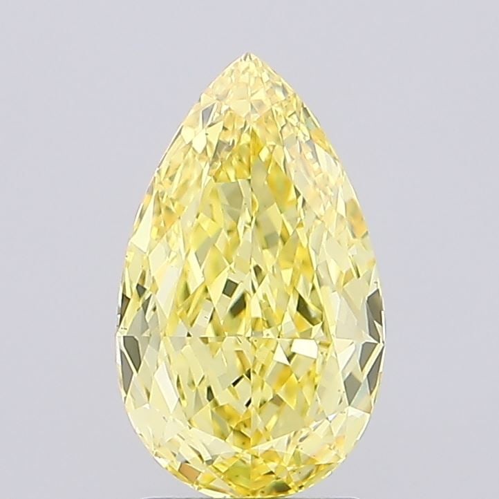 Loose Diamond - PEAR 2.03ct Fancy Vivid Yellow VS1: Loose Diamond - PEAR 2.03ct Fancy Vivid Yellow VS1 Source: This is a real non-mined Diamond that has been grown in a lab Shape: PEAR Carats: 2.03 Color: Fancy Vivid Yellow Certification: IGI Video: