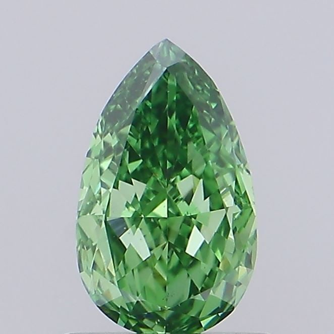 Loose Diamond - PEAR 0.81ct Fancy Vivid Green VS1: Loose Diamond - PEAR 0.81ct Fancy Vivid Green VS1 Source: This is a real non-mined Diamond that has been grown in a lab Shape: PEAR Carats: 0.81 Color: Fancy Vivid Green Certification: IGI Video: