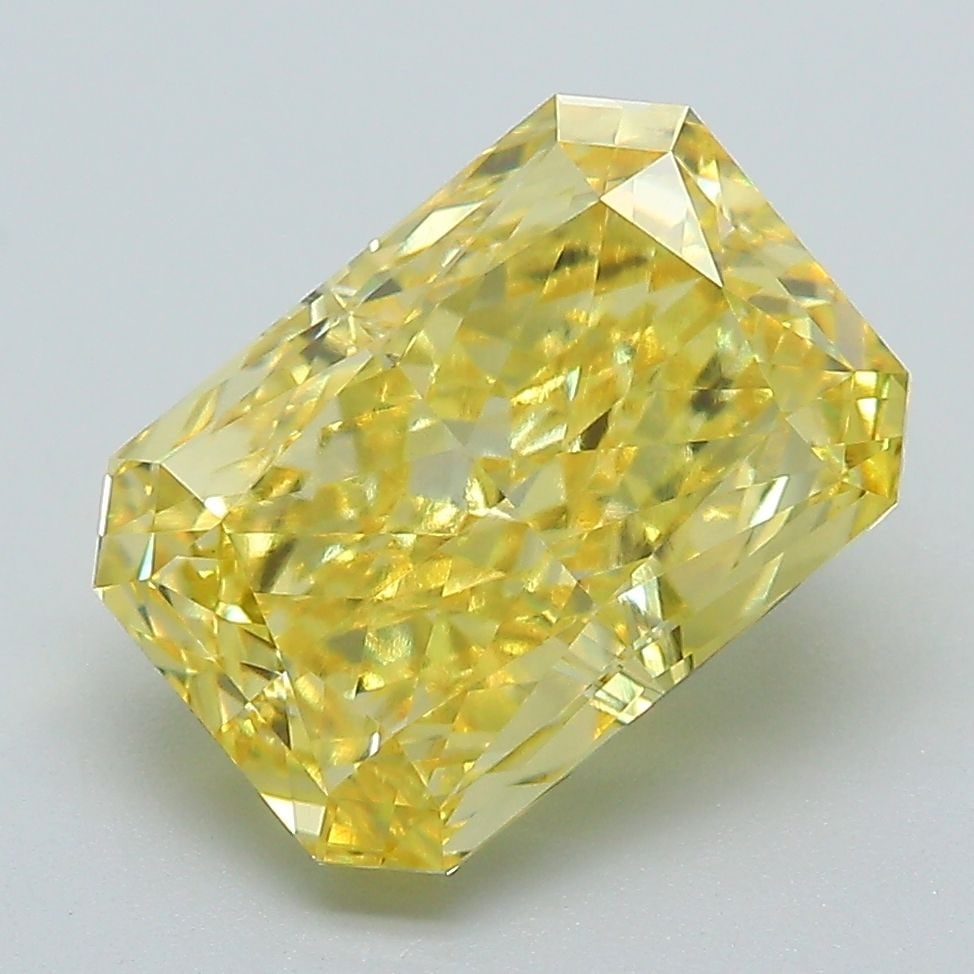 Loose Diamond - RADIANT 4.21ct Fancy Vivid Yellow VVS2: Loose Diamond - RADIANT 4.21ct Fancy Vivid Yellow VVS2 Source: This is a real non-mined Diamond that has been grown in a lab Shape: RADIANT Carats: 4.21 Color: Fancy Vivid Yellow Certification: IGI Vi