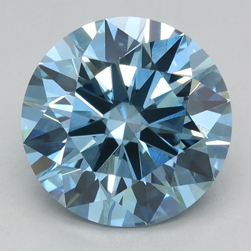 Ideal Loose Diamond - ROUND 2.09ct Fancy Vivid Blue VS2: Ideal Loose Diamond - ROUND 2.09ct Fancy Vivid Blue VS2 Source: This is a real non-mined Diamond that has been grown in a lab Shape: ROUND Carats: 2.09 Color: Fancy Vivid Blue Certification: IGI Video