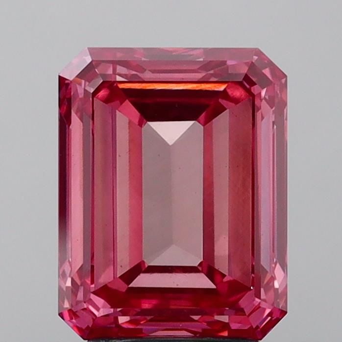 Loose Diamond - EMERALD 4.02ct Fancy Vivid Pink VS1: Loose Diamond - EMERALD 4.02ct Fancy Vivid Pink VS1 Source: This is a real non-mined Diamond that has been grown in a lab Shape: EMERALD Carats: 4.02 Color: Fancy Vivid Pink Certification: IGI Video: