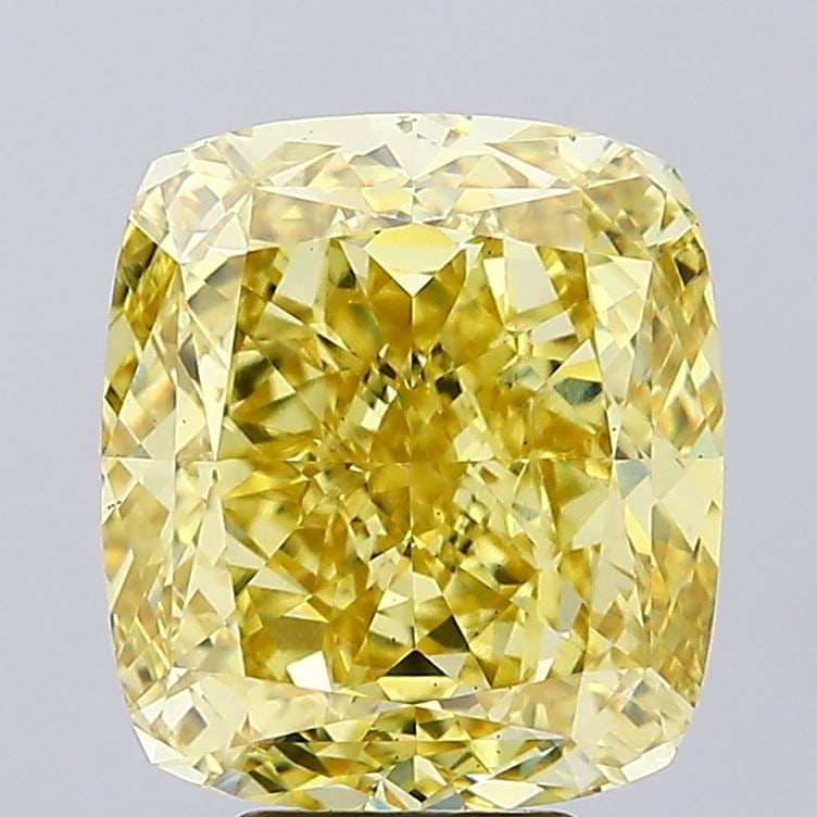 Loose Diamond - CUSHION MODIFIED 7.5ct Fancy Vivid Yellow VS2: Loose Diamond - CUSHION MODIFIED 7.5ct Fancy Vivid Yellow VS2 Source: This is a real non-mined Diamond that has been grown in a lab Shape: CUSHION MODIFIED Carats: 7.5 Color: Fancy Vivid Yellow Certif