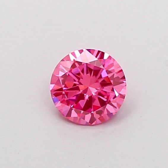 Loose Diamond - ROUND 0.44ct Fancy Vivid Pink VS1: Loose Diamond - ROUND 0.44ct Fancy Vivid Pink VS1 Source: This is a real non-mined Diamond that has been grown in a lab Shape: ROUND Carats: 0.44 Color: Fancy Vivid Pink Certification: IGI Video: