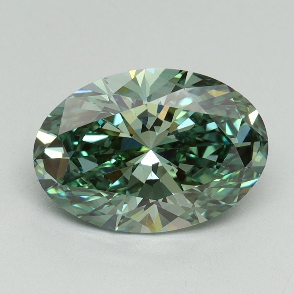 Loose Diamond - OVAL 2.22ct Fancy Vivid Green VS1: Loose Diamond - OVAL 2.22ct Fancy Vivid Green VS1 Source: This is a real non-mined Diamond that has been grown in a lab Shape: OVAL Carats: 2.22 Color: Fancy Vivid Green Certification: IGI Video: