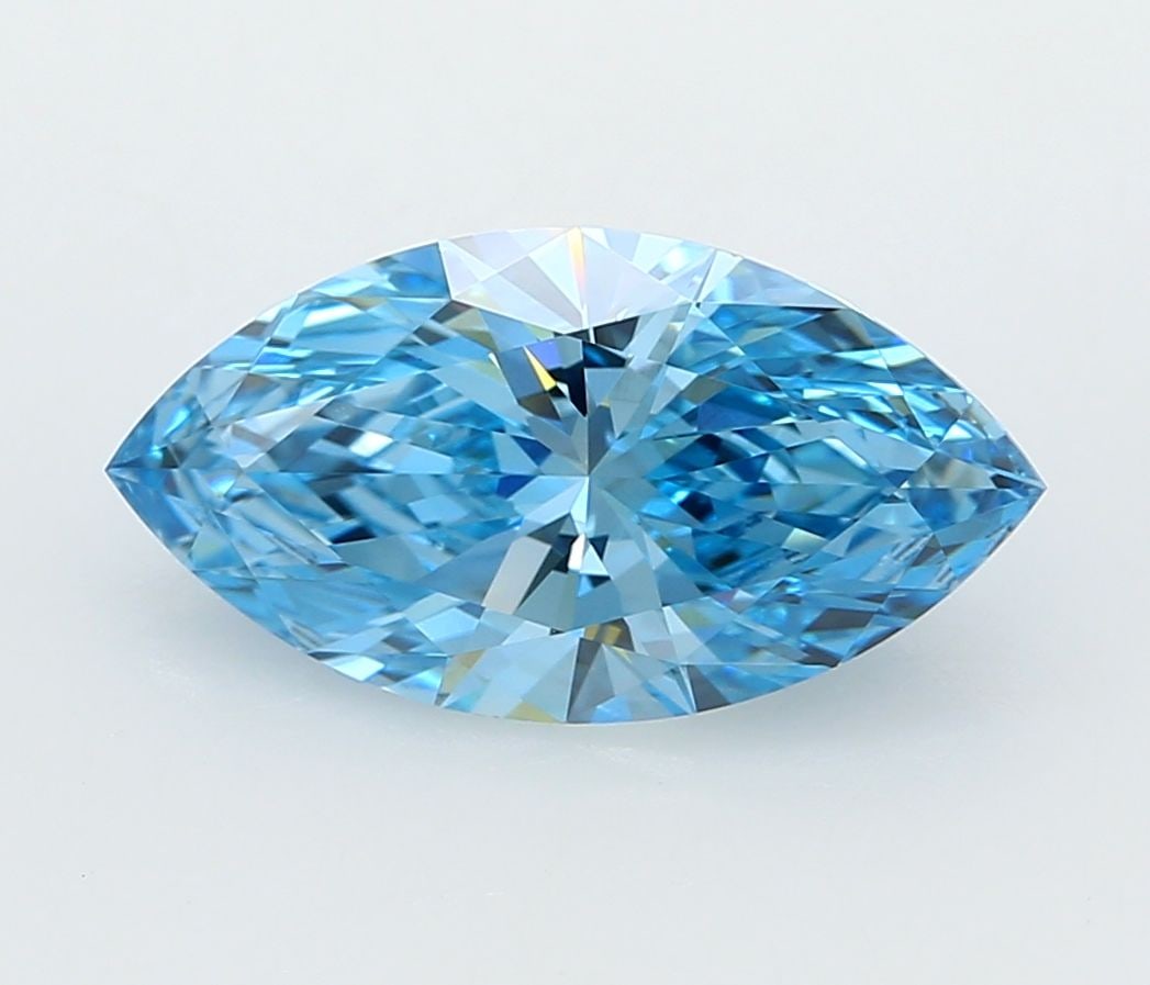 Loose Diamond - MARQUISE 2.53ct Fancy Vivid Blue VVS2: Loose Diamond - MARQUISE 2.53ct Fancy Vivid Blue VVS2 Source: This is a real non-mined Diamond that has been grown in a lab Shape: MARQUISE Carats: 2.53 Color: Fancy Vivid Blue Certification: IGI Vide