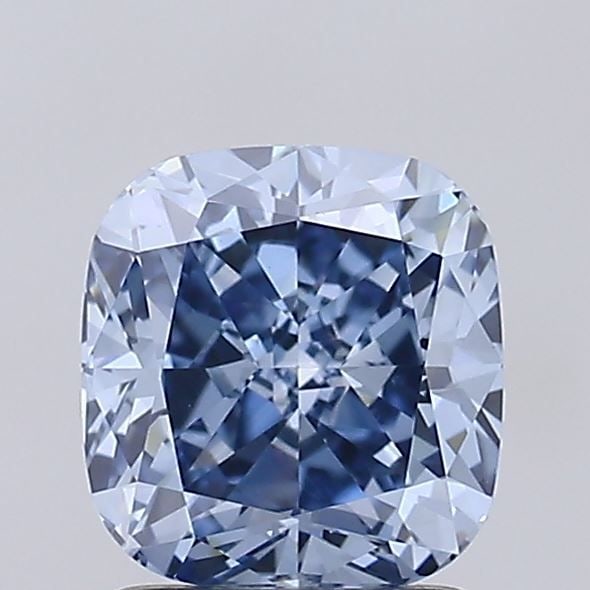 Loose Diamond - CUSHION MODIFIED 1.72ct Fancy Intense Blue VS1: Loose Diamond - CUSHION MODIFIED 1.72ct Fancy Intense Blue VS1 Source: This is a real non-mined Diamond that has been grown in a lab Shape: CUSHION MODIFIED Carats: 1.72 Color: Fancy Intense Blue Cert