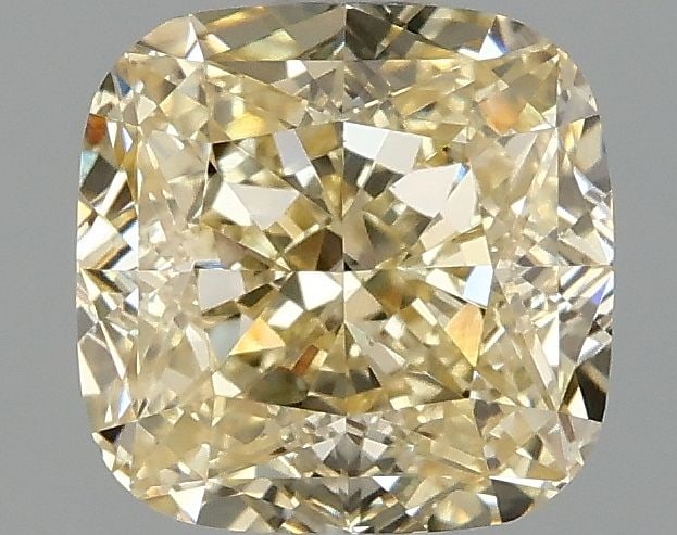 Loose Diamond - CUSHION MODIFIED 1.55ct Fancy Light Yellow VS1: Loose Diamond - CUSHION MODIFIED 1.55ct Fancy Light Yellow VS1 Source: This is a real non-mined Diamond that has been grown in a lab Shape: CUSHION MODIFIED Carats: 1.55 Color: Fancy Light Yellow Cert