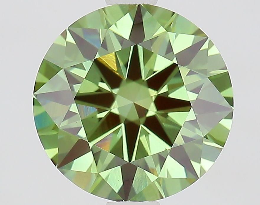 Ideal Loose Diamond - ROUND 2.01ct Fancy Vivid Green VS1: Ideal Loose Diamond - ROUND 2.01ct Fancy Vivid Green VS1 Source: This is a real non-mined Diamond that has been grown in a lab Shape: ROUND Carats: 2.01 Color: Fancy Vivid Green Certification: IGI Vid