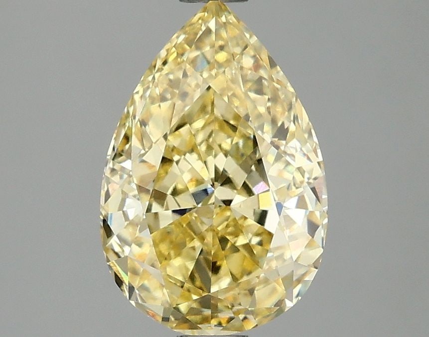 Loose Diamond - PEAR 2.08ct Fancy Intense Yellow VVS2: Loose Diamond - PEAR 2.08ct Fancy Intense Yellow VVS2 Source: This is a real non-mined Diamond that has been grown in a lab Shape: PEAR Carats: 2.08 Color: Fancy Intense Yellow Certification: IGI Vide