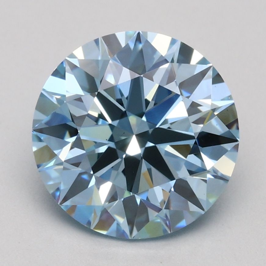 Ideal Loose Diamond - ROUND 2.06ct Fancy Blue VS1: Ideal Loose Diamond - ROUND 2.06ct Fancy Blue VS1 Source: This is a real non-mined Diamond that has been grown in a lab Shape: ROUND Carats: 2.06 Color: Fancy Blue Certification: IGI Video: