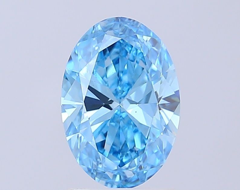 Loose Diamond - OVAL 2.02ct Fancy Vivid Blue VS1: Loose Diamond - OVAL 2.02ct Fancy Vivid Blue VS1 Source: This is a real non-mined Diamond that has been grown in a lab Shape: OVAL Carats: 2.02 Color: Fancy Vivid Blue Certification: IGI Video: