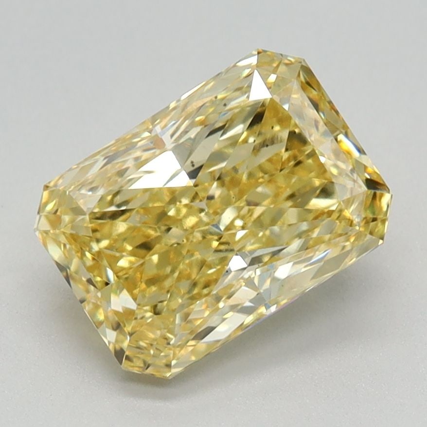Loose Diamond - RADIANT 1.75ct Fancy Vivid Yellow VS2: Loose Diamond - RADIANT 1.75ct Fancy Vivid Yellow VS2 Source: This is a real non-mined Diamond that has been grown in a lab Shape: RADIANT Carats: 1.75 Color: Fancy Vivid Yellow Certification: IGI Vid