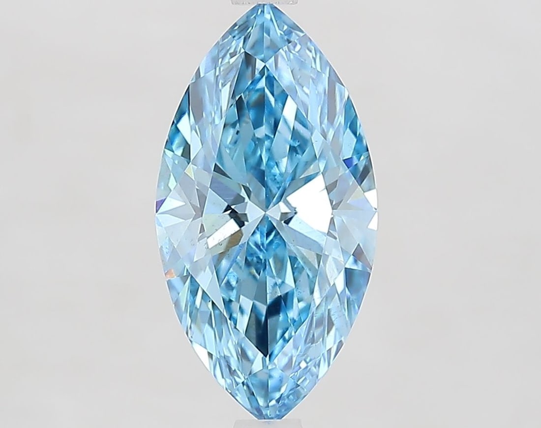 Loose Diamond - MARQUISE 2.52ct Fancy Vivid Blue VS2: Loose Diamond - MARQUISE 2.52ct Fancy Vivid Blue VS2 Source: This is a real non-mined Diamond that has been grown in a lab Shape: MARQUISE Carats: 2.52 Color: Fancy Vivid Blue Certification: IGI Video