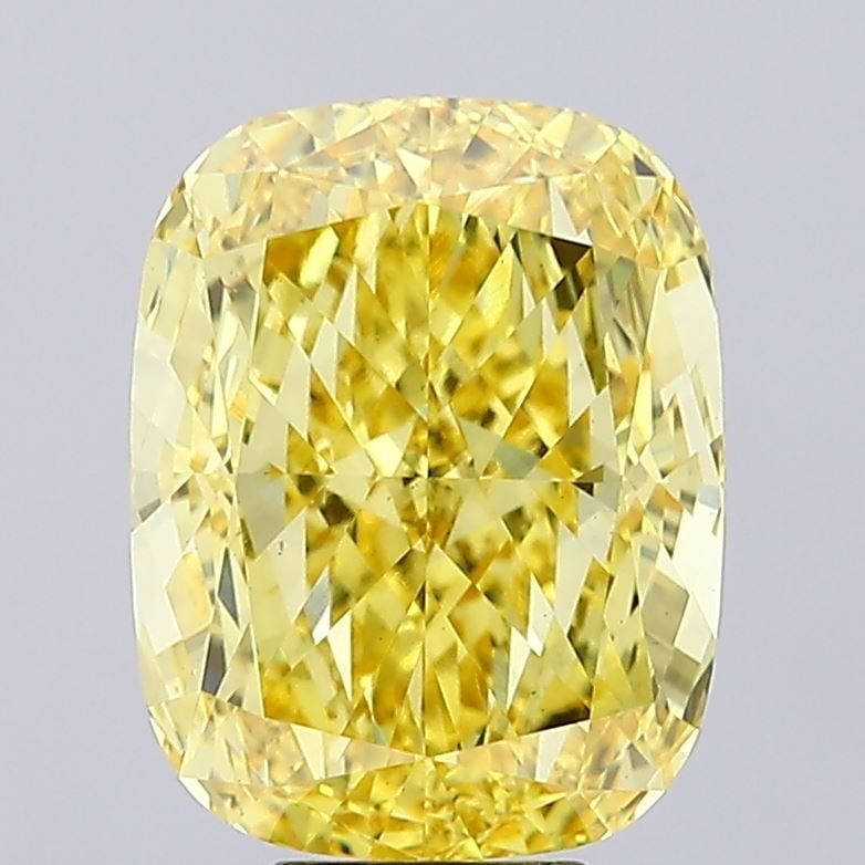Loose Diamond - CUSHION MODIFIED 8.01ct Fancy Vivid Yellow VS1: Loose Diamond - CUSHION MODIFIED 8.01ct Fancy Vivid Yellow VS1 Source: This is a real non-mined Diamond that has been grown in a lab Shape: CUSHION MODIFIED Carats: 8.01 Color: Fancy Vivid Yellow Cert