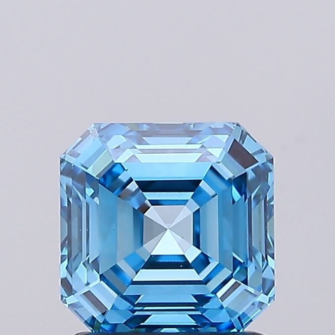 Loose Diamond - ASSCHER 1.21ct Fancy Vivid Blue VS1: Loose Diamond - ASSCHER 1.21ct Fancy Vivid Blue VS1 Source: This is a real non-mined Diamond that has been grown in a lab Shape: ASSCHER Carats: 1.21 Color: Fancy Vivid Blue Certification: IGI Video: