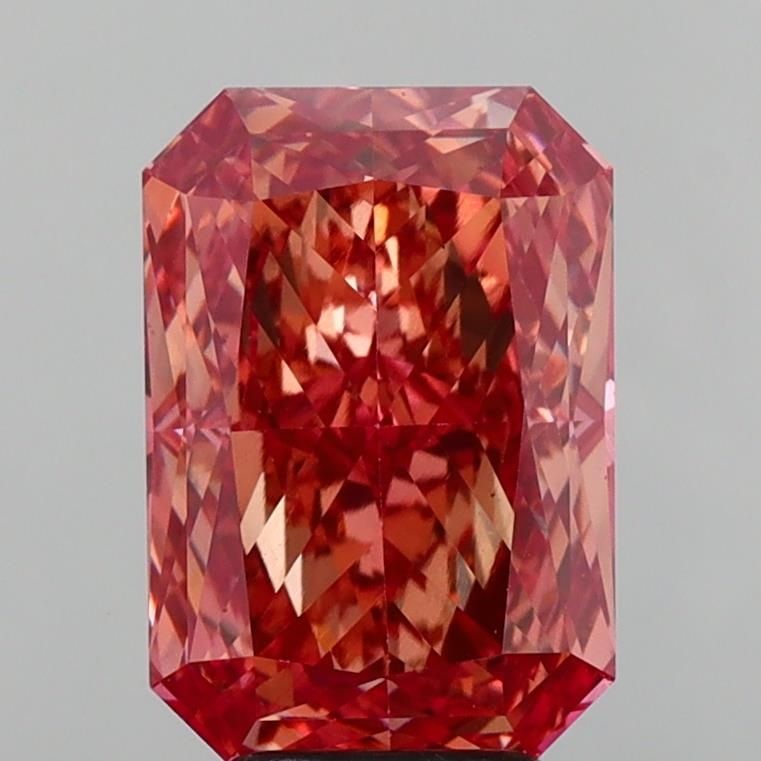Loose Diamond - RADIANT 5.04ct Fancy Vivid Brownish Pink VS1: Loose Diamond - RADIANT 5.04ct Fancy Vivid Brownish Pink VS1 Source: This is a real non-mined Diamond that has been grown in a lab Shape: RADIANT Carats: 5.04 Color: Fancy Vivid Brownish Pink Certific