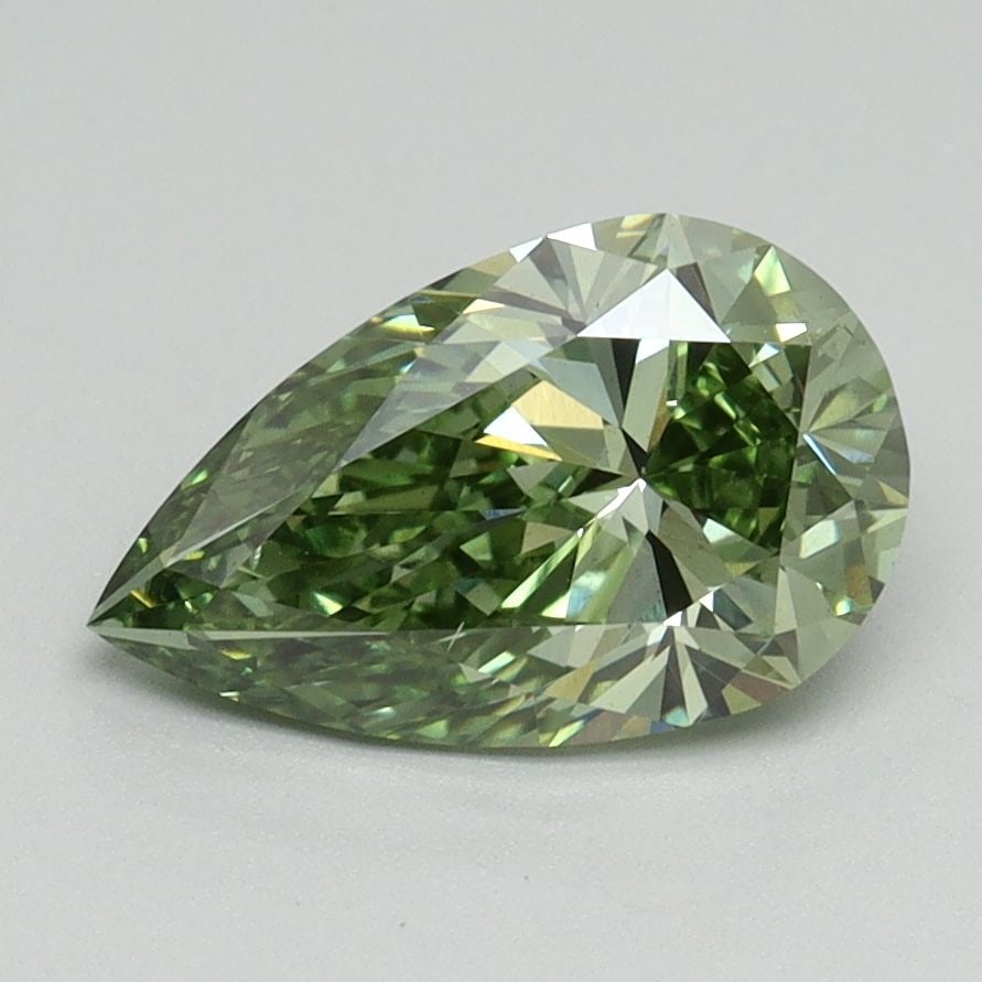 Loose Diamond - PEAR 1.51ct Fancy Vivid Green VS1: Loose Diamond - PEAR 1.51ct Fancy Vivid Green VS1 Source: This is a real non-mined Diamond that has been grown in a lab Shape: PEAR Carats: 1.51 Color: Fancy Vivid Green Certification: IGI Video: