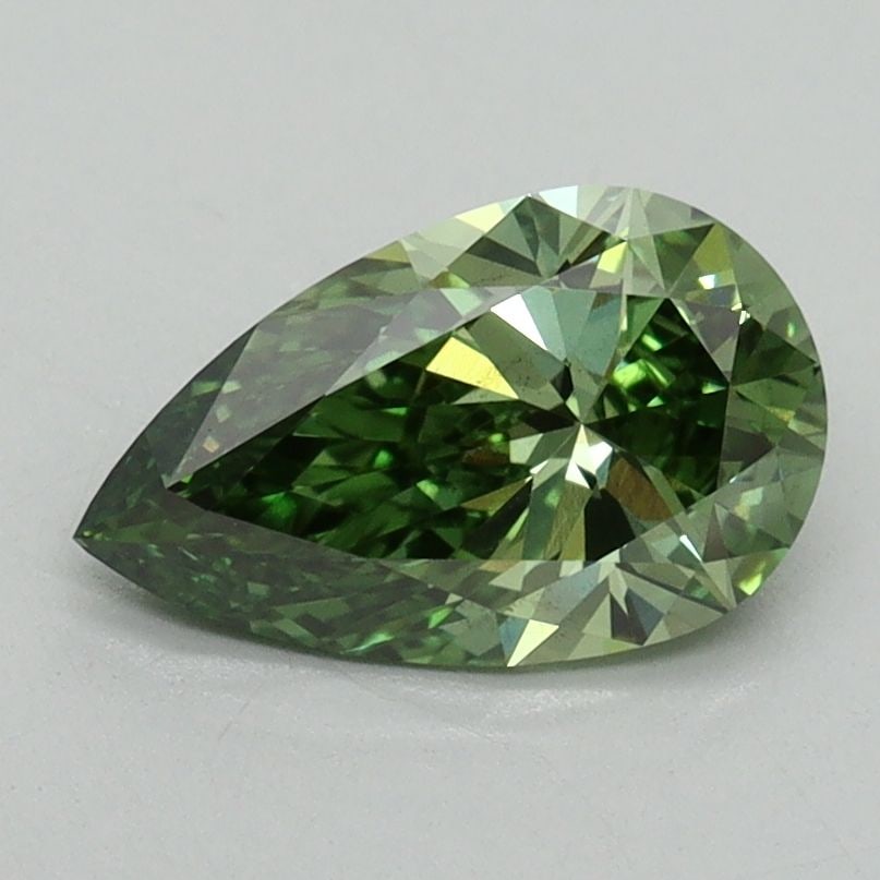 Loose Diamond - PEAR 1.14ct Fancy Vivid Green VS2: Loose Diamond - PEAR 1.14ct Fancy Vivid Green VS2 Source: This is a real non-mined Diamond that has been grown in a lab Shape: PEAR Carats: 1.14 Color: Fancy Vivid Green Certification: IGI Video: