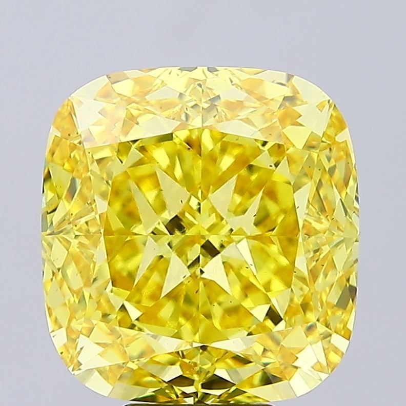 Loose Diamond - CUSHION MODIFIED 10.1ct Fancy Vivid Yellow VS2: Loose Diamond - CUSHION MODIFIED 10.1ct Fancy Vivid Yellow VS2 Source: This is a real non-mined Diamond that has been grown in a lab Shape: CUSHION MODIFIED Carats: 10.1 Color: Fancy Vivid Yellow Cert