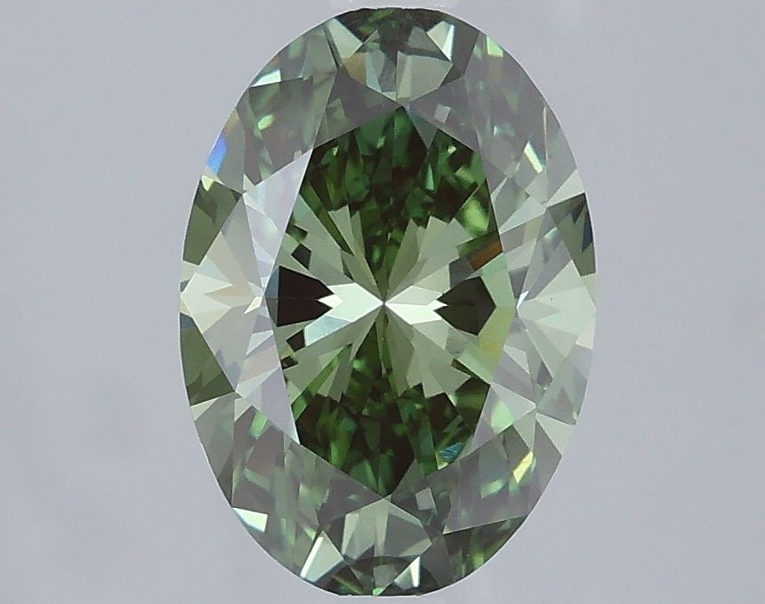Loose Diamond - OVAL 2.01ct Fancy Vivid Green VS1: Loose Diamond - OVAL 2.01ct Fancy Vivid Green VS1 Source: This is a real non-mined Diamond that has been grown in a lab Shape: OVAL Carats: 2.01 Color: Fancy Vivid Green Certification: IGI Video: