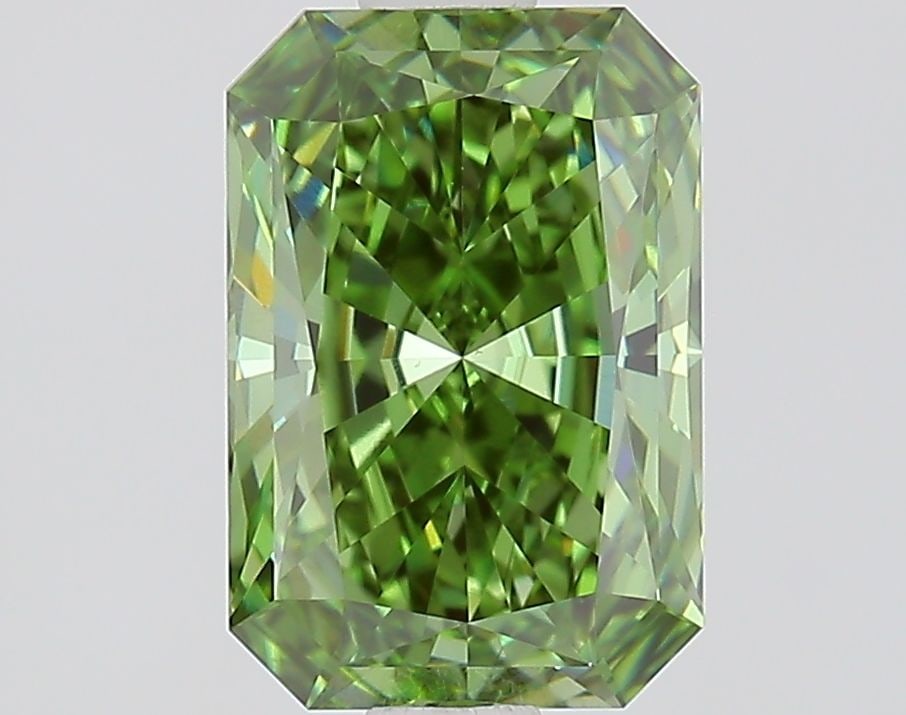 Loose Diamond - RADIANT 1.56ct Fancy Vivid Green VS1: Loose Diamond - RADIANT 1.56ct Fancy Vivid Green VS1 Source: This is a real non-mined Diamond that has been grown in a lab Shape: RADIANT Carats: 1.56 Color: Fancy Vivid Green Certification: IGI Video