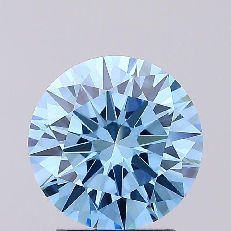 Loose Diamond - ROUND 2.17ct Fancy Vivid Blue VS1: Loose Diamond - ROUND 2.17ct Fancy Vivid Blue VS1 Source: This is a real non-mined Diamond that has been grown in a lab Shape: ROUND Carats: 2.17 Color: Fancy Vivid Blue Certification: IGI Video: