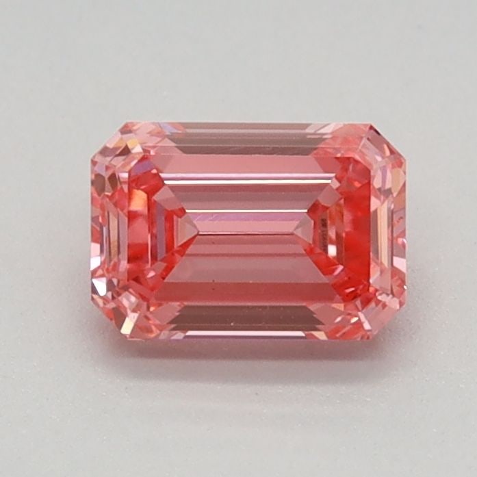 Loose Diamond - EMERALD 0.58ct Fancy Vivid Pink VS1: Loose Diamond - EMERALD 0.58ct Fancy Vivid Pink VS1 Source: This is a real non-mined Diamond that has been grown in a lab Shape: EMERALD Carats: 0.58 Color: Fancy Vivid Pink Certification: IGI Video: