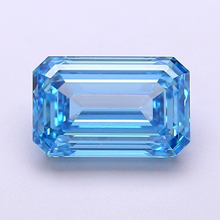 Loose Diamond - EMERALD 2.12ct Fancy Vivid Blue VS1: Loose Diamond - EMERALD 2.12ct Fancy Vivid Blue VS1 Source: This is a real non-mined Diamond that has been grown in a lab Shape: EMERALD Carats: 2.12 Color: Fancy Vivid Blue Certification: IGI Video: