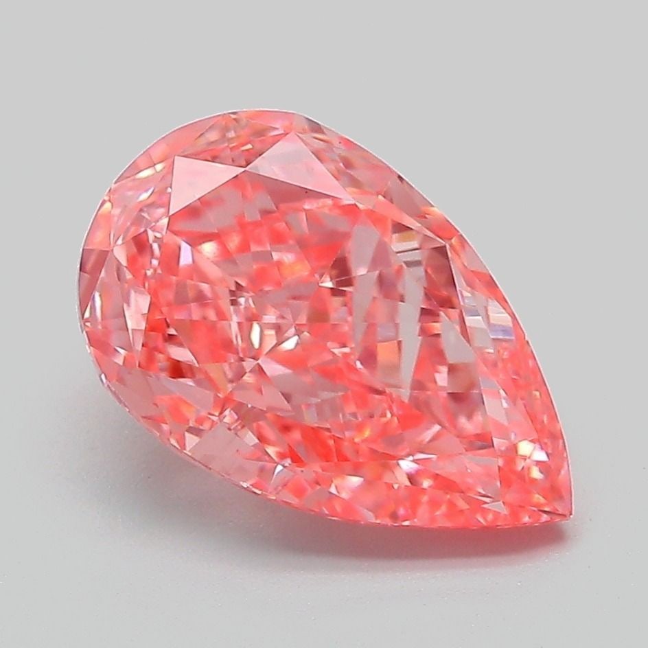 Loose Diamond - PEAR 3.13ct Fancy Vivid Pink VS1: Loose Diamond - PEAR 3.13ct Fancy Vivid Pink VS1 Source: This is a real non-mined Diamond that has been grown in a lab Shape: PEAR Carats: 3.13 Color: Fancy Vivid Pink Certification: IGI Video: