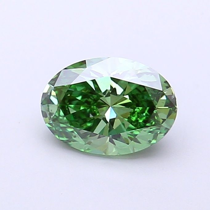 Loose Diamond - OVAL 1.01ct Fancy Vivid Green VS2: Loose Diamond - OVAL 1.01ct Fancy Vivid Green VS2 Source: This is a real non-mined Diamond that has been grown in a lab Shape: OVAL Carats: 1.01 Color: Fancy Vivid Green Certification: IGI Video: