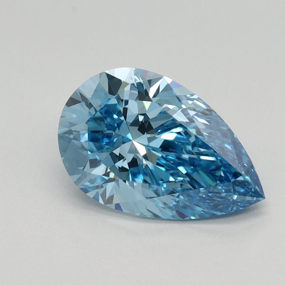 Loose Diamond - PEAR 1.18ct Fancy Vivid Blue VVS2: Loose Diamond - PEAR 1.18ct Fancy Vivid Blue VVS2 Source: This is a real non-mined Diamond that has been grown in a lab Shape: PEAR Carats: 1.18 Color: Fancy Vivid Blue Certification: IGI Video: