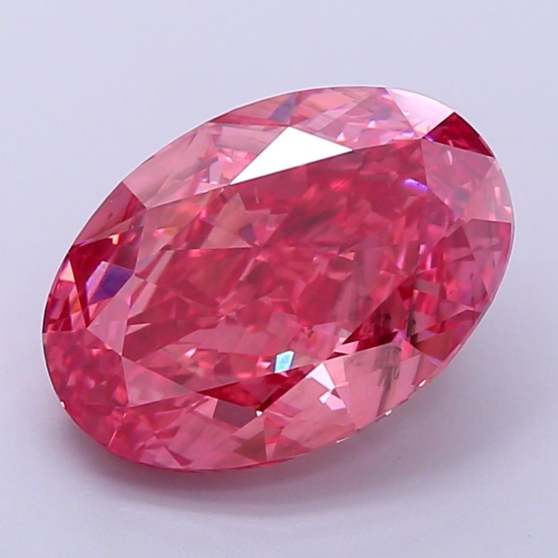 Loose Diamond - OVAL 5.39ct Fancy Vivid Pink SI1: Loose Diamond - OVAL 5.39ct Fancy Vivid Pink SI1 Source: This is a real non-mined Diamond that has been grown in a lab Shape: OVAL Carats: 5.39 Color: Fancy Vivid Pink Certification: IGI Video: