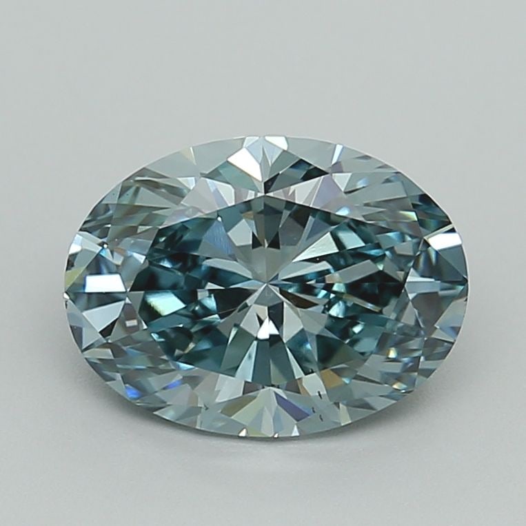 Loose Diamond - OVAL 2.09ct Fancy Vivid Blueish Green VS2: Loose Diamond - OVAL 2.09ct Fancy Vivid Blueish Green VS2 Source: This is a real non-mined Diamond that has been grown in a lab Shape: OVAL Carats: 2.09 Color: Fancy Vivid Blueish Green Certification: