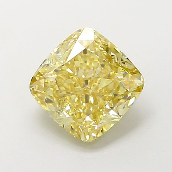 Loose Diamond - CUSHION MODIFIED 2.07ct Fancy Intense Yellow VS2: Loose Diamond - CUSHION MODIFIED 2.07ct Fancy Intense Yellow VS2 Source: This is a real non-mined Diamond that has been grown in a lab Shape: CUSHION MODIFIED Carats: 2.07 Color: Fancy Intense Yellow 