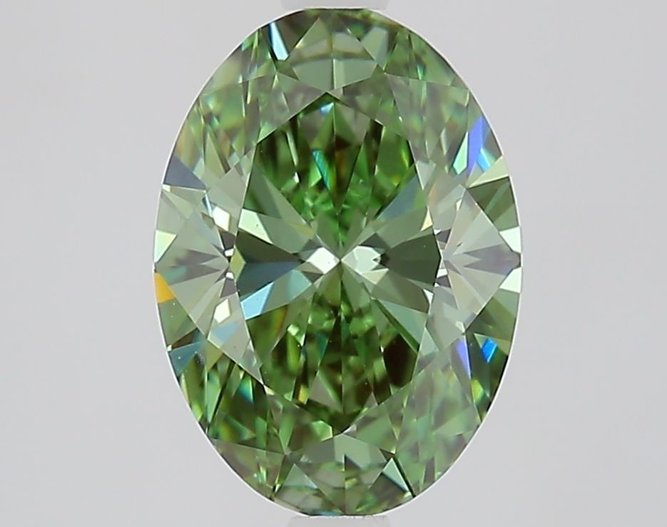 Loose Diamond - OVAL 2.11ct Fancy Vivid Green VS1: Loose Diamond - OVAL 2.11ct Fancy Vivid Green VS1 Source: This is a real non-mined Diamond that has been grown in a lab Shape: OVAL Carats: 2.11 Color: Fancy Vivid Green Certification: IGI Video: