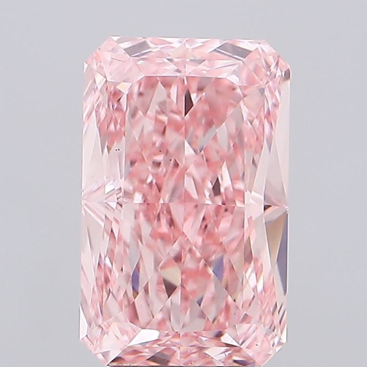 Loose Diamond - RADIANT 4.94ct Fancy Vivid Pink VS1: Loose Diamond - RADIANT 4.94ct Fancy Vivid Pink VS1 Source: This is a real non-mined Diamond that has been grown in a lab Shape: RADIANT Carats: 4.94 Color: Fancy Vivid Pink Certification: IGI Video:
