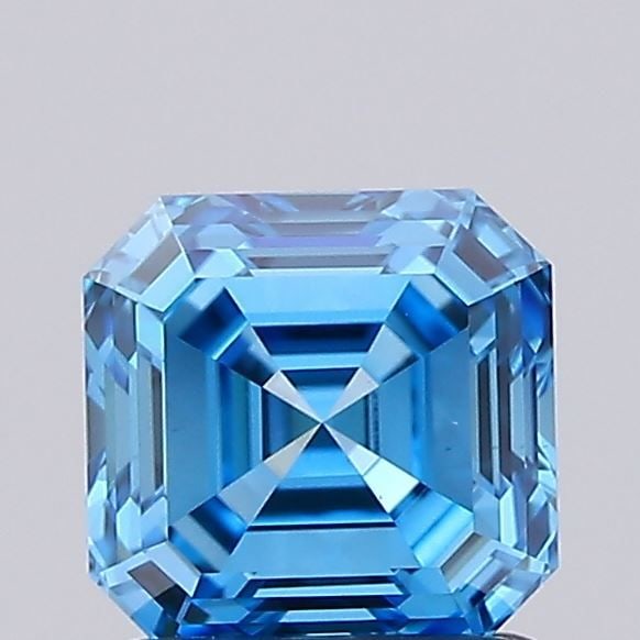 Loose Diamond - ASSCHER 1.01ct Fancy Vivid Blue VS2: Loose Diamond - ASSCHER 1.01ct Fancy Vivid Blue VS2 Source: This is a real non-mined Diamond that has been grown in a lab Shape: ASSCHER Carats: 1.01 Color: Fancy Vivid Blue Certification: IGI Video: