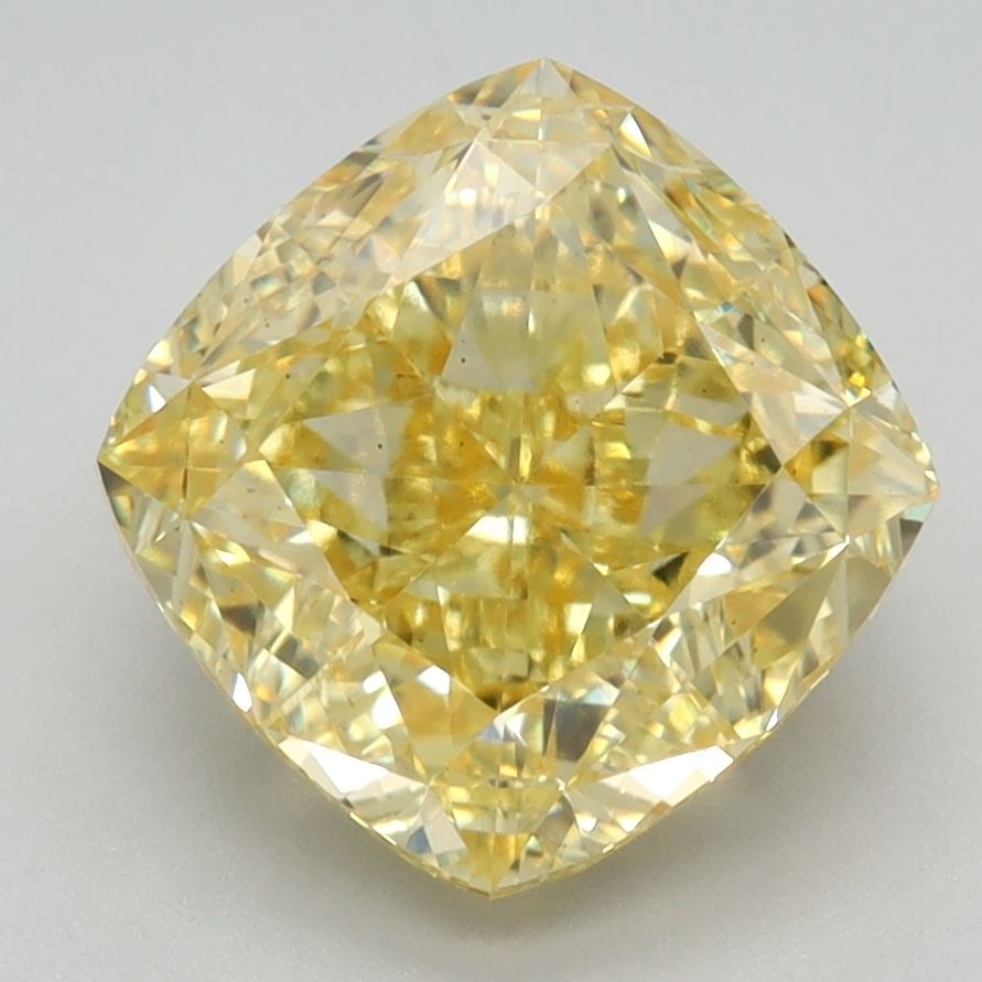 Loose Diamond - CUSHION MODIFIED 3.24ct Fancy Vivid Yellow VS2: Loose Diamond - CUSHION MODIFIED 3.24ct Fancy Vivid Yellow VS2 Source: This is a real non-mined Diamond that has been grown in a lab Shape: CUSHION MODIFIED Carats: 3.24 Color: Fancy Vivid Yellow Cert
