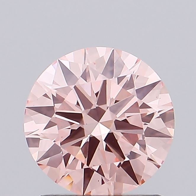 Ideal Loose Diamond - ROUND 1.16ct Fancy Vivid Orangey Pink VS1: Ideal Loose Diamond - ROUND 1.16ct Fancy Vivid Orangey Pink VS1 Source: This is a real non-mined Diamond that has been grown in a lab Shape: ROUND Carats: 1.16 Color: Fancy Vivid Orangey Pink Certific