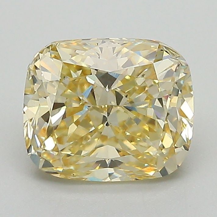 Loose Diamond - CUSHION BRILLIANT 2.02ct Fancy Intense Yellow VS1: Loose Diamond - CUSHION BRILLIANT 2.02ct Fancy Intense Yellow VS1 Source: This is a real non-mined Diamond that has been grown in a lab Shape: CUSHION BRILLIANT Carats: 2.02 Color: Fancy Intense Yello