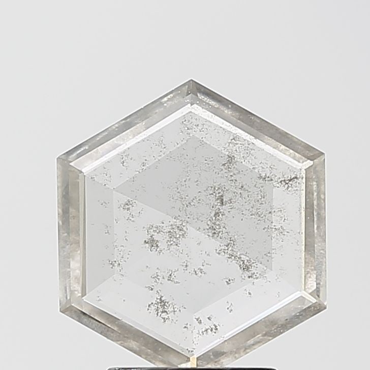 Loose Diamond - HEXAGONAL 1.4ct Salt and Pepper I1: Loose Diamond - HEXAGONAL 1.4ct Salt and Pepper I1 Source: This is a real non-mined Diamond that has been grown in a lab Shape: HEXAGONAL Carats: 1.4 Color: Salt and Pepper Certification: NONE Video:
