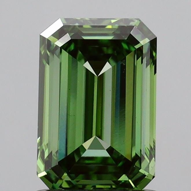 Loose Diamond - EMERALD 1.23ct Fancy Vivid Green VS1 (1 of 1)