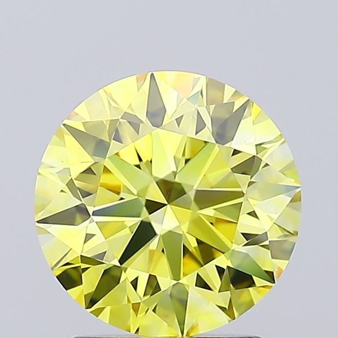 Ideal Loose Diamond - ROUND 2.1ct Fancy Vivid Yellow VS1: Ideal Loose Diamond - ROUND 2.1ct Fancy Vivid Yellow VS1 Source: This is a real non-mined Diamond that has been grown in a lab Shape: ROUND Carats: 2.1 Color: Fancy Vivid Yellow Certification: IGI Vid
